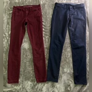Articles of Society Skinny Jeans Bundle Size 26 Coated Blue & Burgundy